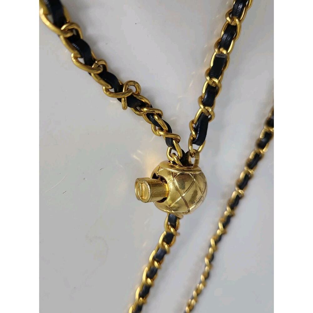 Unbranded Vtg Black Gold Braided Adjustable Crossbody Chain Strap Replacement - Picture 7 of 8